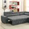 F6550 Convertible Sectional Sofa Bed Grey Leatherette by Boss