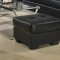 Black Bonded Leather Contemporary Living Room w/Tufted Backs