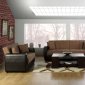 Truffle Microfiber Elegant Modern Living Room w/Sleeper Sofa