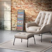 Zusa Accent Chair & Ottoman AC02381 Khaki Leather by Acme
