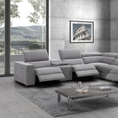 Picasso Power Motion Sectional Sofa in Light Gray Fabric by J&M