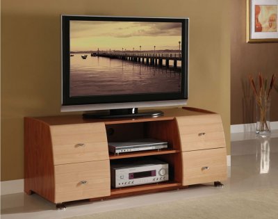 Two-Tone Maple & Cherry Contemporary Tv Stand