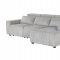 U5945 Power Sectional Sofa Bed in Light Gray Fabric by Global