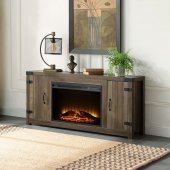 Tobias Fireplace AC00275 in Rustic Oak by Acme