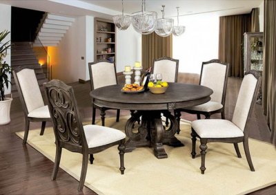Arcadia Round Dining Table CM3150RT in Rustic Natural w/Options