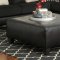 4500 Sectional Sofa in Black Corduroy Fabric & Bi Cast