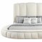 Snow Upholstered Circle Bed in White Fabric by Global