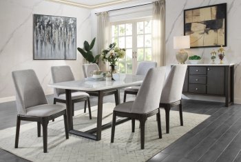 Madan Dining Table DN00059 in Weathered Gray by Acme w/Options [AMDS-DN00059 Madan]