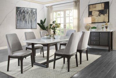 Madan Dining Table DN00059 in Weathered Gray by Acme w/Options