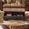Brown Prints/Dark Brown Faux Leather Classic Living Room Sofa
