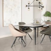 Mina Dining Table 193831 Gray Ceramic Top by Coaster w/Options