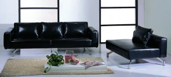 Black Full Bycast Leather Upholstered Sectional Sofa [BHSS-Vogue-BL]