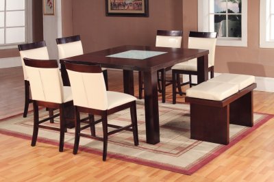 Espresso Finish Modern 5Pc Counter Height Dining Set w/Options