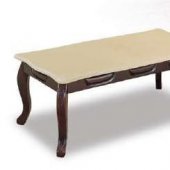 Dark Cherry Finish Coffee Table w/Beige Faux Marble Top
