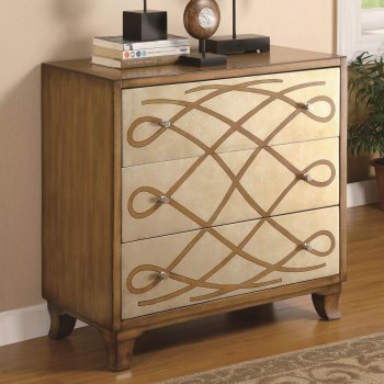 Two-Tone Finish Modern Cabinet w/Scroll Front Accent [CRC-950086]