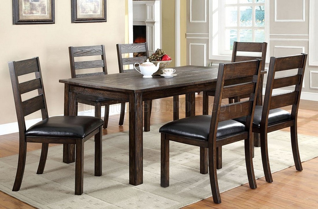 CM3680T Edmonton Dining Table in Dark Walnut w/Optional Chairs - Click Image to Close