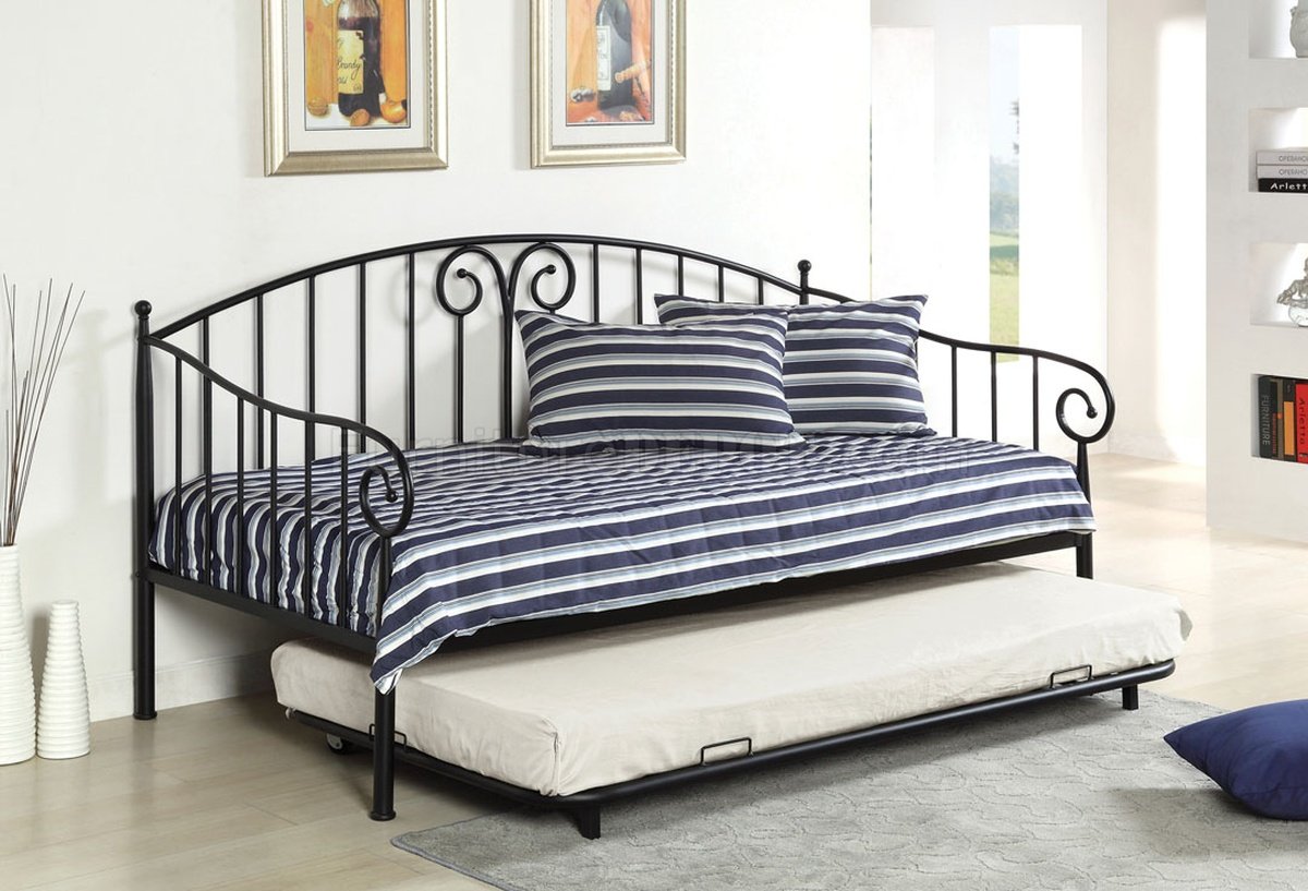 CM1603BK Hamden Metal Daybed in Black w/Twin Trundle - Click Image to Close