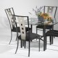 Glass Top & Black Base Modern Dining Table w/Optional Chairs