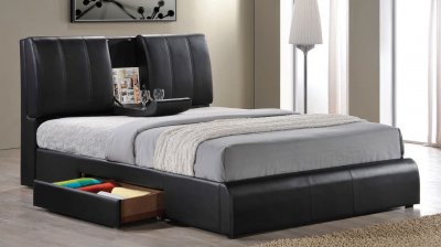 21270 Kofi Upholstered Bed in Black Leatherette by Acme