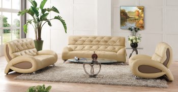 S375-KD Sofa in Two-Tone Leather by Pantek w/Options [PKS-S375-KD]