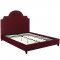 Primrose Upholstered Platform Queen Bed in Maroon Velvet by Modw