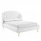 Lana Upholstered Platform Queen Bed in White Velvet by Modway