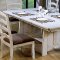 Distressed Wash White Finish Country Style Dining Set