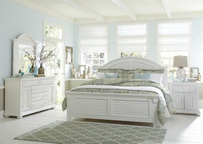 Summer House I Bedroom 5Pc Set 607-BR-QPB in Oyster White