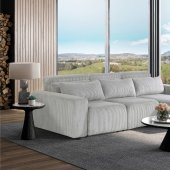 U5945 Power Sectional Sofa Bed in Light Gray Fabric by Global