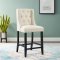 Baronet Counter Stool Set of 2 in Beige Fabric by Modway