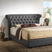 G2525 Upholstered Bed in Dark Brown Leatherette by Glory