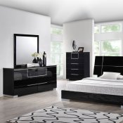 Hailey Bedroom in Black by Global w/Platform Bed & Options