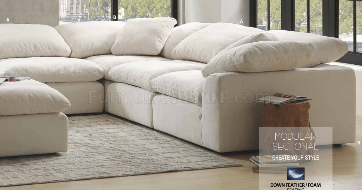 Naveen Sectional Sofa 55130 In Ivory