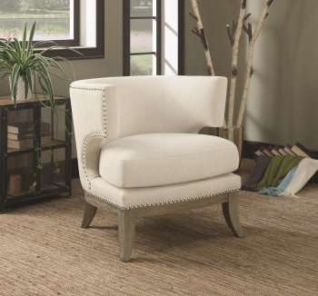 902559 Accent Chair in White Chenille Fabric by Coaster [CRAC-902559]