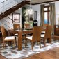 Contemporary Walnut Finish Dining Room W/Wooden Chairs