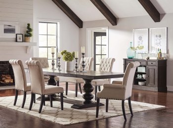 Phelps Dining Table 121231 in Antique Noir by Coaster w/Options [CRDT-121231-Phelps]