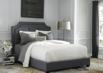 150-BR Upholstered Bed in Dark Grey Fabric by Liberty [LFB-150-BR 450-BR]
