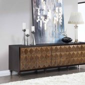 Diya Console Cabinet AC02503 in Forged Bronze & Espresso by Acme