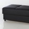 Black Leatherette Modern Sectional Convertible Sofa Bed