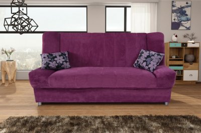 Natalia Sofa Bed in Purple Fabric by Skyler Design