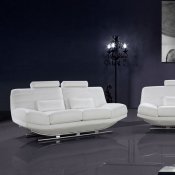 0670 Viper White Leather Modern 3PC Living Room Set