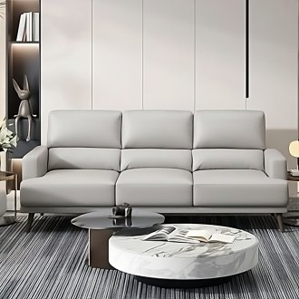 Brooklin Sofa LV02189 in Gray Leather by Acme w/Options