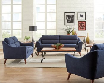 Gano Sofa 509514 in Navy Blue Fabric by Coaster w/Options [CRS-509514 Gano]