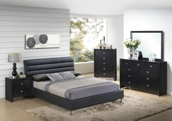 8284-Carolina Bedroom 5Pc Set in Black by Global w/Options [GFBS-8284 Carolina Black]