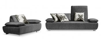Grey Fabric Modern Living Room Sofa w/Adjustable Headrests [ZMS-Bender]