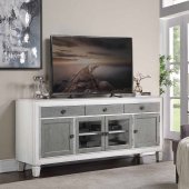 Katia TV Stand LV01317 in Weathered White & Rustic Gray by Acme