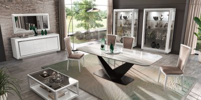 Elite Dining Table in White by ESF w/Options
