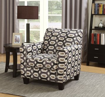 Liesl Accent Chair CM6138B in Shape Pattern Fabric