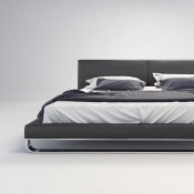 MD331 Chelsea Bed by Modloft Dark Slate Bonded Leather w/Options