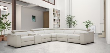 Picasso Power Motion Sectional Sofa Silver Grey Leather by J&M [JMSS-Picasso Silver Grey]